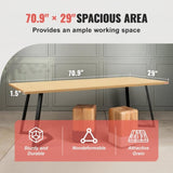 VEVORBambo o Table Top, 180 x 73.7 x 3.8 cm, 150 kg Load Capacity, Universal Solid One-Piece Bamboo V952-GZTZMSMB7230GBMW8V0