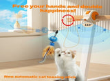 Interactive Cat Toys for Indoor Cats, Automatic Electric Feather Wand Toy,Rechargeable Kitten & V1370-AZ4-15855