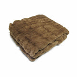 Harper Soft Ruched Pattern Faux Fur Throw Rug 127 x 152 cm Brown V442-ATX-THROW-HARPER-BROWN-RE