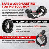 X-BULL 4WD Winch Recovery Kit 12Pcs Recovery Tracks Snatch Strap Soft Shackles Recovery Ring V211-AUEB-XBRK014