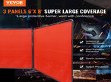 Welding Screen with Frame 3 Panel 6' x 8' Welding Curtain Screen 12 Wheels V952-SMSHJPF6X8YCP2QHUV0