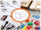 2 Pack Double Tier Clear Plastic Drawer Organizer Under Sink Sliding Drawers with Tray V1294-YM0901-H49003-2
