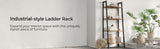 Rustic brown and black steel Metal Frame 4 Tier bookshelf V178-11055