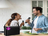 Portable Bluetooth 5.3 Speaker with 2 Wireless Microphones Home Karaoke Speaker Machine Black V1263-JX-6972-1
