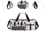 Sports Gym Duffel Bag 48x28x30cm with Shoe Compartment Wet Dry Separation - White V1308-DSZKI-2416-1