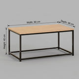 CARLA HOME Modern Rustic Coffee Table - Wood Top Metal Frame - Brown - Steel - Modern Coffee Table V178-36423