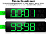 Digital Clock - Wall Clock - LED Display - 13-inch LED Digital Clock - Remote Control - Modern V1188-MS-313-0402