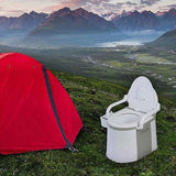 19L Camping Portable Toilet Outdoor & Indoor Travel Commode Potty with Built-In Tissue Box V63-952411