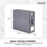 10x Kitchee Foldable Bed Sheet Storage Box Linen & Closet Organiser Grey V238-SUPDZ-41188849090640