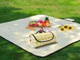 Foldable Picnic Mat Water-resistant Soft Camping Blanket Beach Outdoor Mat Yellow L V1308-DSZKI-930-2