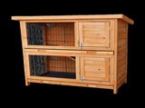 Large Rabbit Hutch with Base 2 Storey Guinea Pig Cage Chicken Coop Timber Pet House V63-840521