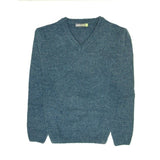 100% Shetland Ragg Wool V Neck Knit Jumper Pullover Mens Sweater Knitted - Sherwood - XL V563-SW-VN-SHWD-XL