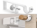 4 Pack Over-Blinds Curtain Rod Brackets for Outside-Mounted Blinds, No Drill, Adjustable Fit - White V1107-115-21739-WHT-4PACK