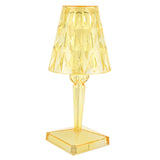 LED Crystal Table Lamp Transparent Prism Dimmable Desk Lamp USB Charging Indoor LightingYellow V1294-YM0901-3119210122317