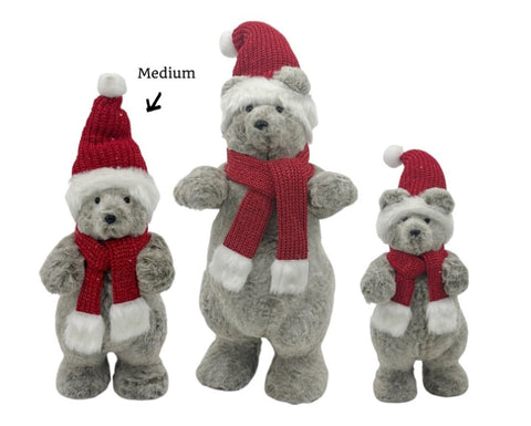 bulk 4 Xmas Randolph Bear w Red Hat/Scarf Bear 44cm V637-XMS34617