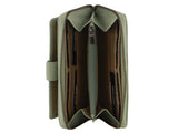 Pierre Cardin Womens Leather Zip Around Wallet RFID Blocking w/ Wristlet in Jade Green V563-PC3745-JADE