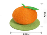 Orange Orange And Green Base Fun Fruit Shaped Sisal Cat Scratcher Ball - Durable Scratching Toy with V888-ELOSUNG27125