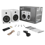 Kanto YU6 200W Powered Bookshelf Speakers with Bluetooth and Phono Preamp - Pair, Matte White V398-KO-YU6MW-I