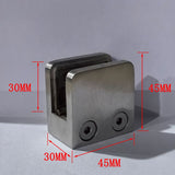 Heavy Duty Square Flat Back Glass Clamp 4545 mm for Tempered Glass or Laminated Glass, V1366-AZ2-W-08427