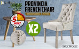 2X French Provincial Dining Chair Oak Leg AMOUR CREAM V274-FT-FC8443-CR