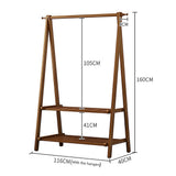 Portable Clothes Rack Coat Garment Stand Bamboo Rail Hanger Airer Closet V63-838131