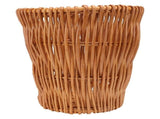 1Pc Beige Wicker Woven Trash Can Natural Rattan Storage Basket V1369-AZ3-W-24959