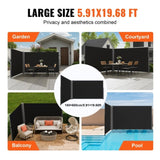 VEVOR Side Awning, 180X600cm Aluminum Outdoor Privacy Screen, 280g Polyester Water-proof V952-ZYPF180X600CMBK01V0