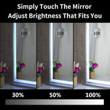 10x Magnification Mirror with Smart Touch Control and 3 Colors Dimmable Light for Bathroom and V178-30001