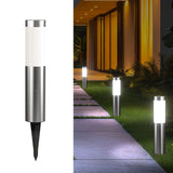 Solar LED Garden Pathway Silver Cool White Outdoor Landscape Lamp Waterproof with Automatic V1358-D132-QAZMLP0006