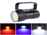 3.7V 28800Lm LED Photography Diving 80m Flashlight Torch with Bracket Stand V1294-YM0901-JY03378