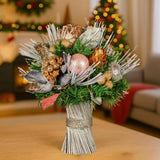 Christabelle 33cm Christmas Bouquet Floral Arrangement with Jewelled Baubles Berries Flowers Pi 112_GUE521