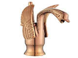 Swan-Shaped Bathroom Faucet Single-Handle Single-Hole Sink Faucet, Deck-Mounted, Short Model, V1107-113-02604-ROS-19CM