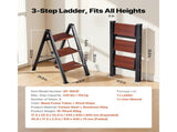 3 Step Ladder, Folding Step Stool with Wide Anti-Slip Pedal and Comfort Handgrip, Lightweight 150 kg V952-LHJHJTSB0000TIJOS001V0