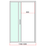 40mm Adjustable Contemporary Wall to Wall Black Sliding Shower Screen 116-120cm V63-848401