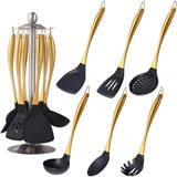 Silicone Cooking Utensils Set, 6-Piece Non-Stick Kitchen Utensil Set with Titanium Stainless Steel V1192-AZ-W-25155