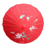 6x PARASOL UMBRELLA Chinese Japanese Bamboo Flower Pattern 80cm Large BULK - Red V563-6XBR-PARUMB-RED