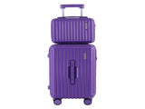 Wanderlite 2pcs Trunk Luggage Suitcase Travel Carry On TSA Lock 12" 20" Purple LUG-ABS-TRUK-12-20-PR