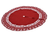 Knitted Christmas Tree Skirt Reusable Xmas Tree Stand Mat Floor Protector Home Party DecorationRed V1294-YM0523-3115210223911