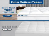 1000GSM Mattress Topper Viscose Derived from Bamboo, Thick Pillowtop Fitted Mattress Cover with 45cm V1317-TOP-AUQ-CL-BAI