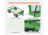 900 Lbs Steel Garden Cart on Wheels, Heavy Duty Pullable Garden Wagon Yard Cart, Outdoor Metal V952-ZXHYTCLS900BG0TN3V0
