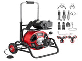 Drain Cleaner Machine 30m x 9.5mm, Auto Feed Sewer Snake Auger, Portable Drain Cleaning Machine with V952-GDSTJLSGTSZDG6NEF001V3
