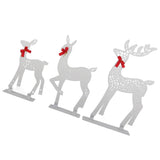3pcs Lighted Christmasation Deer Home Warm White Light Iron LED Reindeer Family Set Tabletop V1294-YM0710-3115230130012