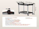 Utility Cart, 300 lbs Load Capacity, 2-tier Utility Plastic Cart with 360&deg Swivel Wheels V952-SXSYTCZHHS2CIXC11V0