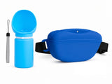 Blue Portable Silicone Pet Water Bottle and Treat Pouch Set - 550ml Foldable Leak-Proof Dog Travel V888-ELOSUNG56143-2