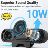 USB Wired Computer Speaker, HD Stereo Sound with Volume Control, Clamp-on Design, Black V1263-JX-7359