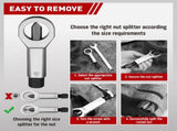 SEDY 4Pcs Metal Nut Splitter Kit Pressure Nut Cracker Remover Extractor Tool V465-82054