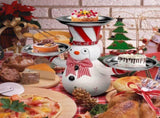 Christmas Snowman Treats Holder Santa Holding Tray Fruit Bowl Rack Resin Home Party Food Snack V1294-YM0523-10317068