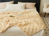200*230CM Light Yellow Ultra-Soft Waffle Textured Plush Fleece Blanket - Large Cozy All-Season Throw V888-ELOSUNG32604