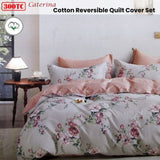 300TC Caterina Reversible Cotton Quilt Cover Set Queen V442-ATX-QUILTCS-300TCCATERINA-TAUPE-QS