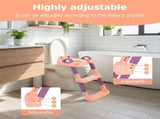 Training Seat Detachable Toddler Toilet Seat Ladder with Adjustable Height PVC Soft Cushion for V1366-AZ2-W-14921